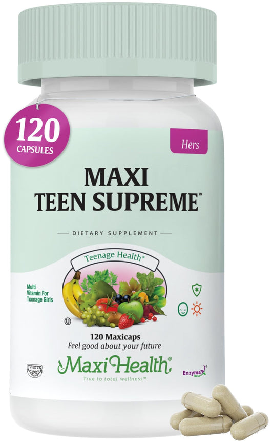 Teen Vitamins for Girls 12-17 - Teen Multivitamin D3, Iron, Calcium, Biotin, Zinc, Digestive Enzymes – Teenager Girl Multi Vitamins - NutriGlobal