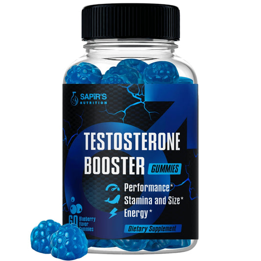 Testosterone Booster Gummies, Male Enhancing Supplement, Add 2 in” Enlargement Gummies for Men , Male Enhancement Chews Energy, Strength, Stamina, Endurance, Performance, Natural Blue Berry Chews - NutriGlobal