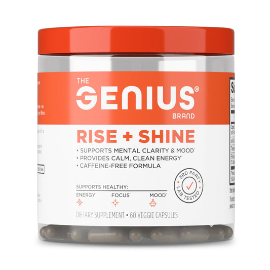 The Genius Brand Rise + Shine Nootropic – Cordyceps & Rhodiola Rosea – Caffeine-Free Energy & Mood Support – Focus, Clarity & Emotional Balance – 30 Servings - NutriGlobal