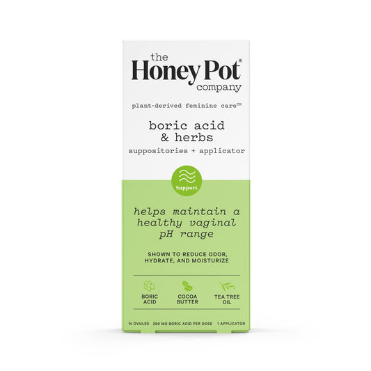 The Honey Pot Company 7 Day Boric Acid & Herbs Suppositories - Maintains and Balances Healthy Vaginal pH, Manages Odor, Hydrates, & Moisturizes - Gynecologist Tested - NutriGlobal