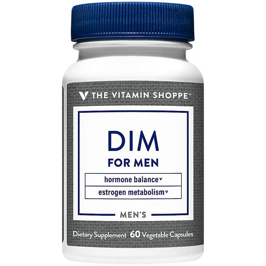 The Vitamin Shoppe DIM Men with BioPerine 200mg - Hormone Balance | Estrogen Metabolism Support | 60 Capsules | Enhanced Absorption - NutriGlobal
