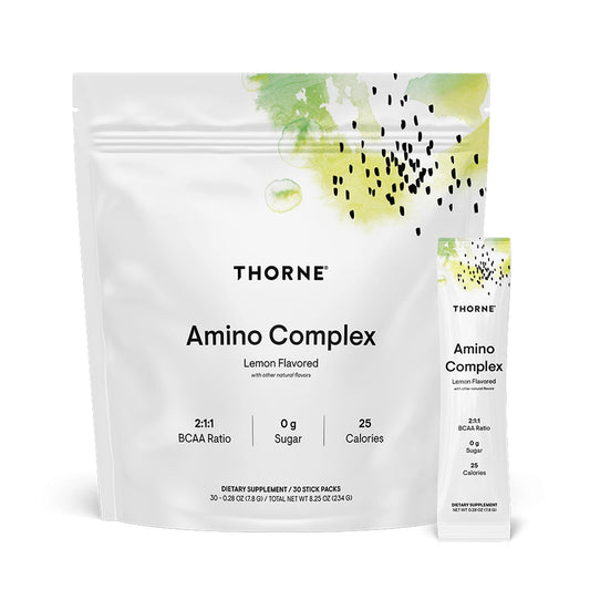 THORNE - Amino Complex - Clinically-Validated EAA and BCAA Powder for Pre or Post-Workout - Promotes Lean Muscle Mass & Exercise Recovery* - NSF Certified for Sport - 30 Servings - 8.25 Oz - Lemon - NutriGlobal