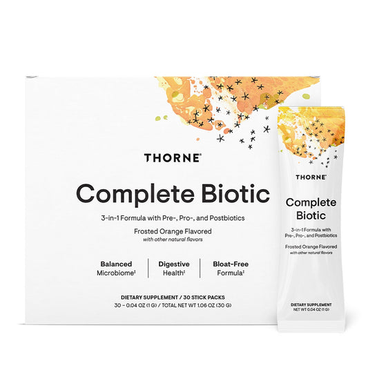 THORNE - Complete Biotic - Probiotic, Prebiotic & Postbiotic for Women, Men & Kids - Supports Gut, Digestive & Immune Health* - Occasional Constipation, Diarrhea, Gas & Bloating Relief* - 30 Servings - NutriGlobal