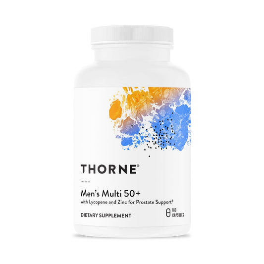 THORNE - Men's Multi 50+ - Comprehensive Daily Multivitamin with Vitamins A, B6, B12, C, D, E, Zinc & More - Support Heart, Brain, Prostate, Muscle & Immune Health* - 180 Capsules - NutriGlobal