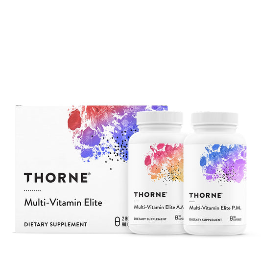 THORNE - Multi-Vitamin Elite - Daily Nutritional Supplement - AM Formula Supports Cellular Energy Production &PM Formula Supports Restful Sleep - NutriGlobal