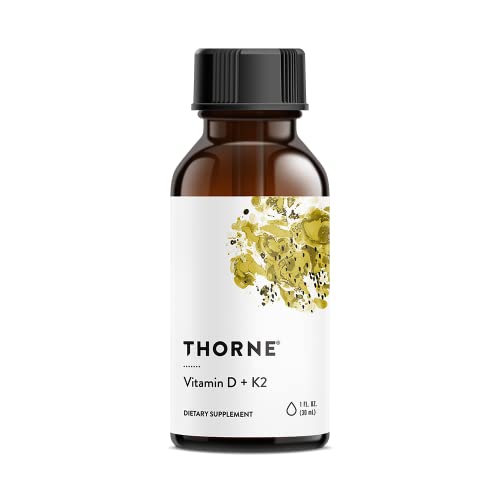 THORNE Vitamin D + K2 Liquid with a metered Dispenser - Vitamins D3 and K2 to Support - NutriGlobal
