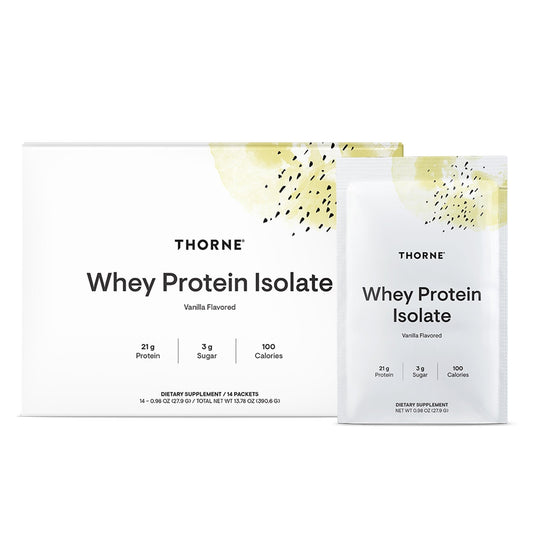 THORNE - Whey Protein Isolate - 21 Grams of Easy-to-Digest Whey Protein Powder - NSF Certified for Sport - Vanilla - 13.79 Ounces - 14 Packets - NutriGlobal
