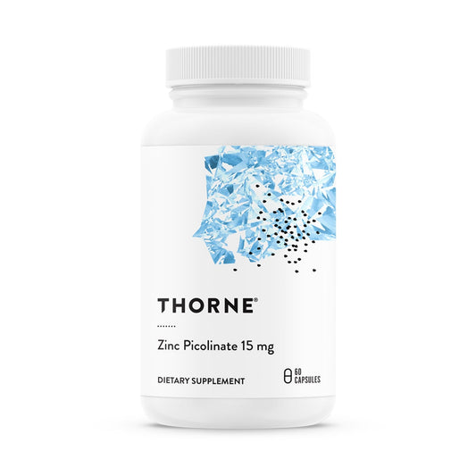 THORNE - Zinc Picolinate 15mg - Highly Absorbable Zinc Supplement - Supports Wellness, Immune System, Eye, Skin, and Reproductive Health* - Gluten-Free, Soy-Free, Dairy-Free - 60 Capsules - NutriGlobal
