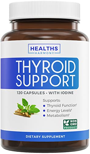 Thyroid Support with Iodine - 120 Capsules (Non-GMO) - NutriGlobal
