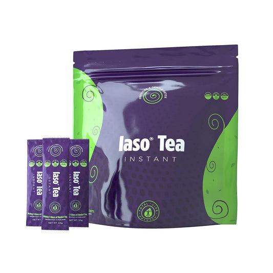 TLC Total Life Changes IASO Natural Detox Instant Herbal Tea - Expiration Date on the Top - NutriGlobal