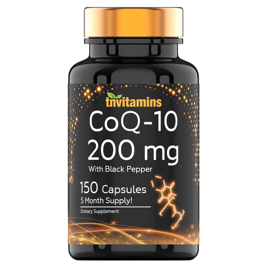 tnvitamins Ultra Potent CoQ-10 200 MG - 150 Capsules with Black Pepper Extract - NutriGlobal