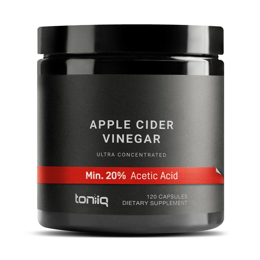 Toniiq 20% Acetic Acid Ultra High Strength Non-GMO Apple Cider Vinegar Capsules - NutriGlobal