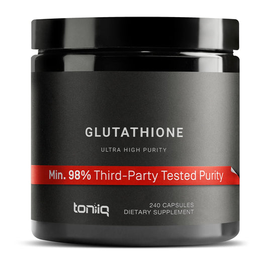 Toniiq Ultra High Strength Glutathione Capsules - 1000mg Concentrated Formula - 98%+ - NutriGlobal