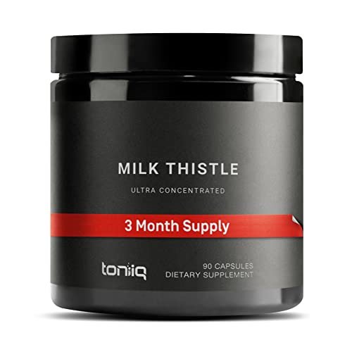 Toniiq Ultra High Strength Milk Thistle Capsules - 25,000mg 50x Concentrated Extract - NutriGlobal