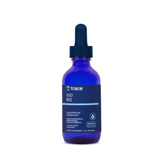 Trace Minerals Ionic B12 - Liquid Multivitamin for Hormone Balance & Healthy Nerve Function - Supports Metabolic Health - Enzyme Production - Natural Wellness Formula - 2 fl oz (59 Servings) - NutriGlobal