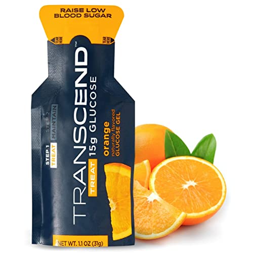 Transcend Glucose Gel Packs - Orange, 60 Pack (1.1oz Each) - FSA/HSA - NutriGlobal