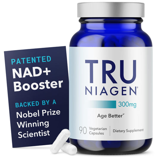 TRU NIAGEN Patented NAD Supplement for Brain Function, Anti Aging & Cell Regeneration, 300mg Niagen, 90 Servings | Supports Cellular Energy, Muscle | Nicotinamide Riboside (NR) Take 1 Daily | 1 Bottle - NutriGlobal
