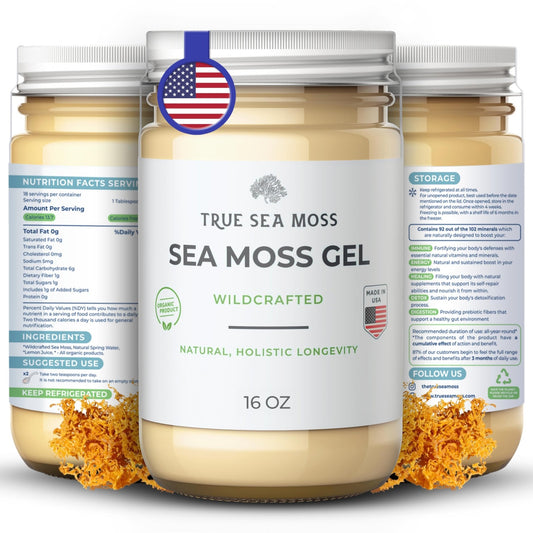 TrueSeaMoss Wildcrafted Irish Sea Moss Gel – Nutritious Raw Seamoss Rich in Minerals - NutriGlobal