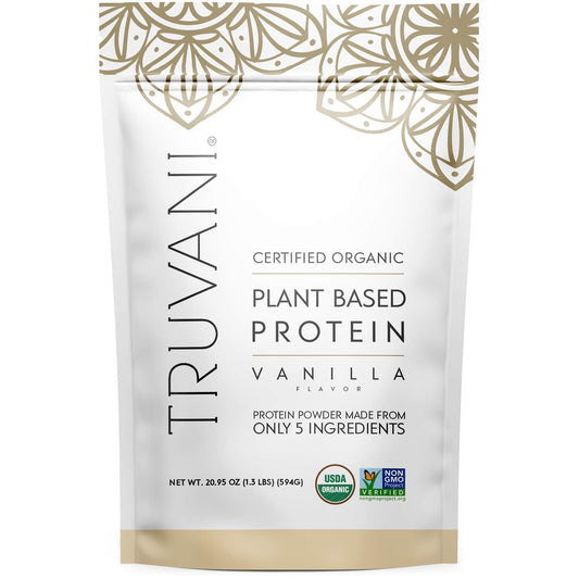 Truvani Organic Vegan Protein Powder, Organic Pea Protein Powder, Vegan, Non GMO - NutriGlobal