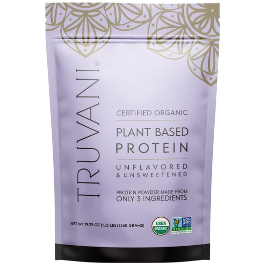 Truvani Organic Vegan Protein Powder Unflavored - 20g of Plant Based Protein, Organic - NutriGlobal