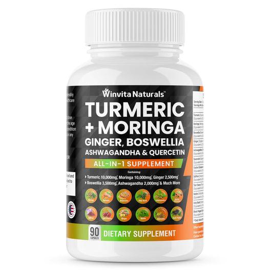 Turmeric Curcumin 10000mg Moringa 10000mg Boswellia 3500mg Ginger 2500mg - NutriGlobal
