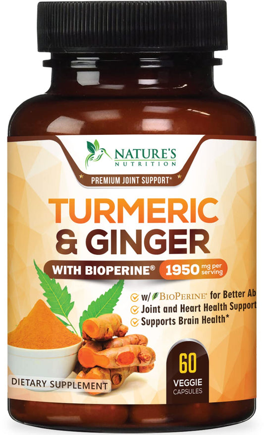 Turmeric Curcumin with BioPerine & Ginger 95% Standardized Curcuminoids - NutriGlobal
