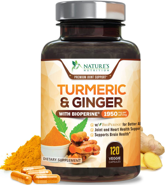 Turmeric Curcumin with BioPerine & Ginger 95% Standardized Curcuminoids - NutriGlobal