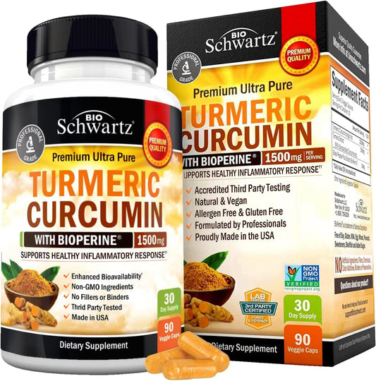 Turmeric Curcumin with Black Pepper Extract 1500mg - High Absorption - NutriGlobal