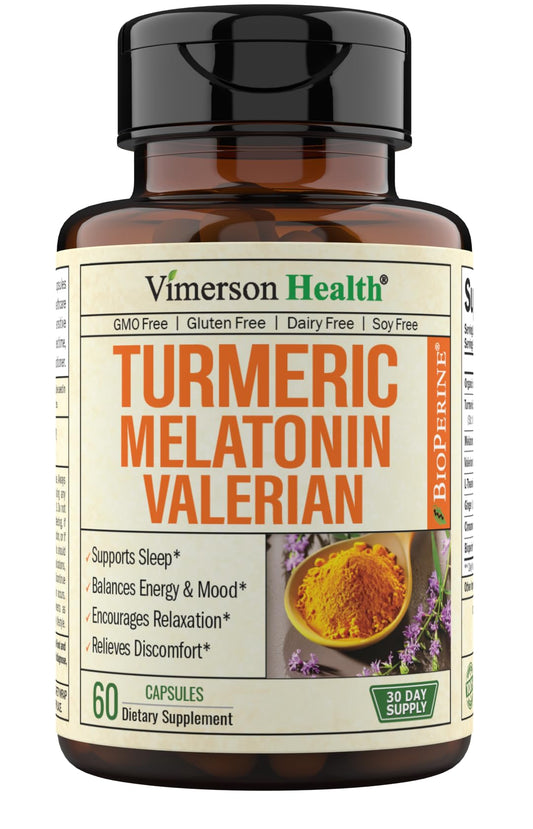 Turmeric, Melatonin & Valerian Root Sleep Aid Supplement. Natural Sleep Aid for Adults - NutriGlobal