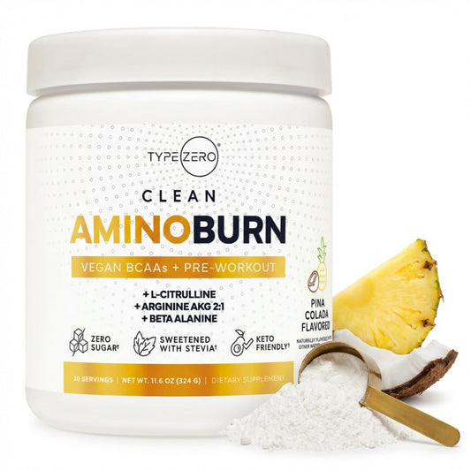 Type Zero Amino Burn Vegan BCAAs + Pre-Workout (Pina Colada Flavored) - NutriGlobal