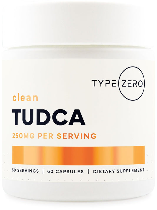 Type Zero Clean TUDCA Capsules 250mg - Pure Tauroursodeoxycholic Acid Supplement - Bile Salt Derivative - 60 Capsules, 60 Servings - NutriGlobal