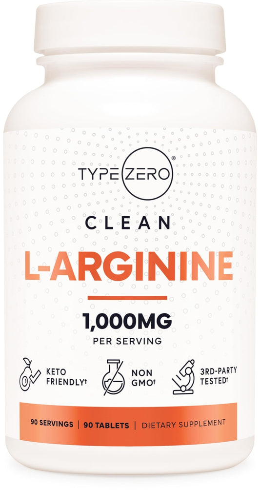 Type Zero L-Arginine 90 Tablets 1,000 mg per Serving - Non-GMO - NutriGlobal