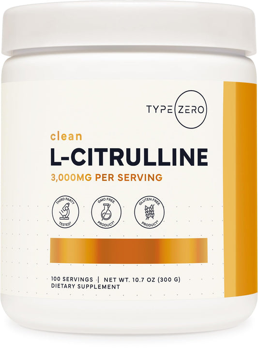 Type Zero L-Citrulline Base Powder, 3,000mg Per Serving - 100 Servings - NutriGlobal