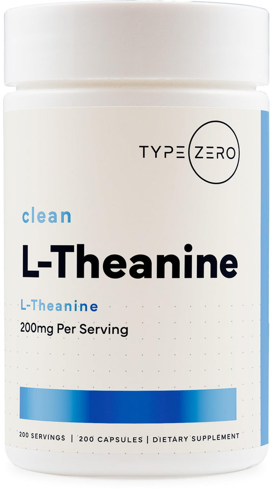 Type Zero L-Theanine (200mg) 200 Capsules - Clean L-Theanine Supplement, Keto, GMO-Free - NutriGlobal