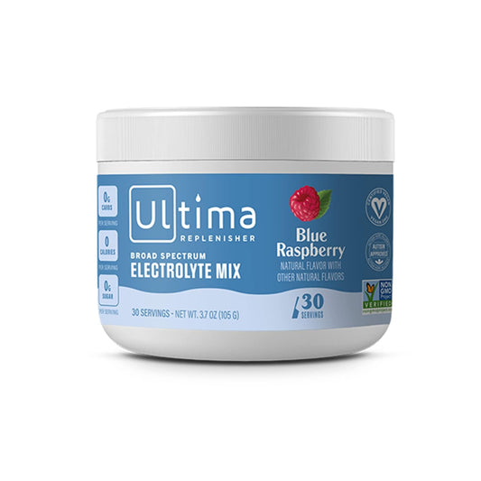 Ultima Replenisher Daily Electrolyte Drink Mix – Blue Raspberry, 30 Servings – Hydration - NutriGlobal