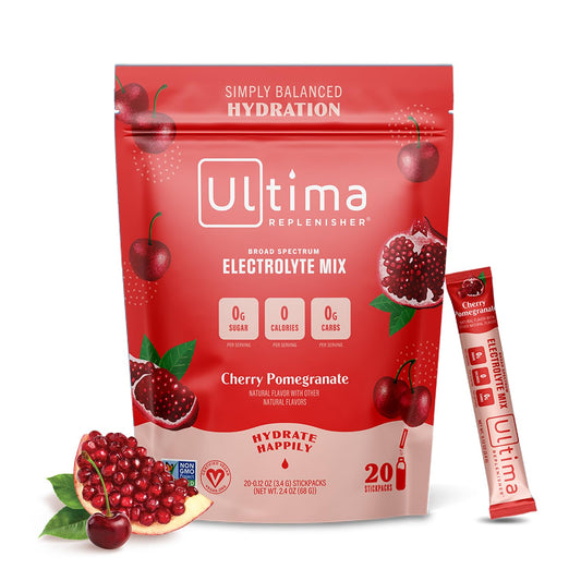 Ultima Replenisher Daily Electrolyte Drink Mix – Cherry Pomegranate, 20 Stickpacks - NutriGlobal