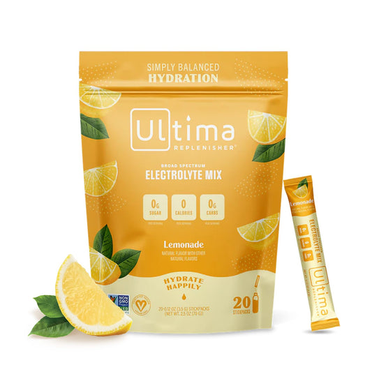 Ultima Replenisher Daily Electrolyte Drink Mix – Lemonade, 20 Stickpacks – Hydration - NutriGlobal