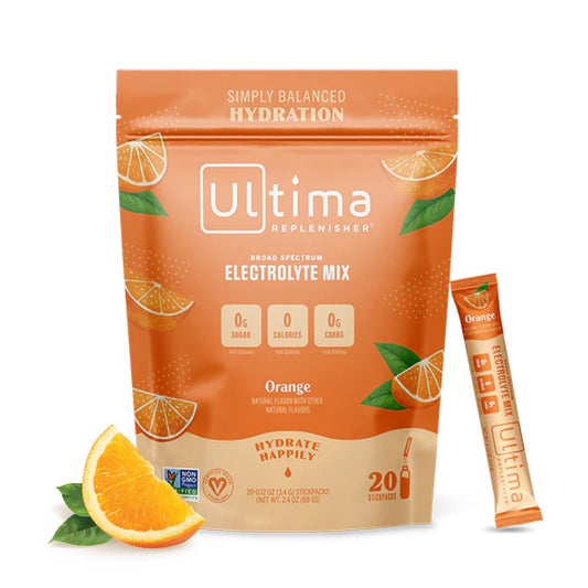 Ultima Replenisher Daily Electrolyte Drink Mix – Orange, 20 Stickpacks – Hydration - NutriGlobal