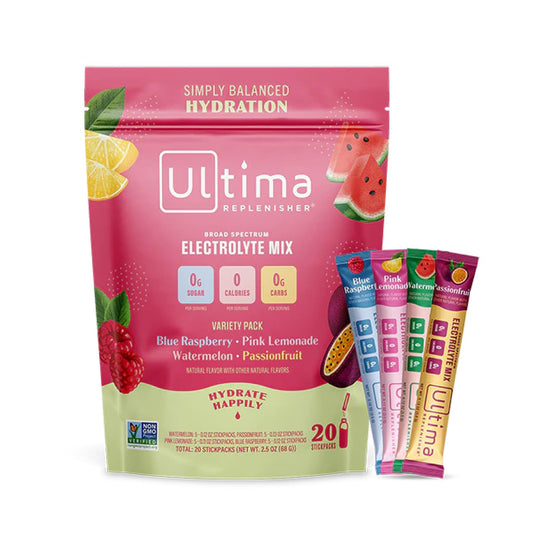 Ultima Replenisher Daily Electrolyte Drink Mix – Tropical Variety, 20 Stickpacks – Hydration - NutriGlobal