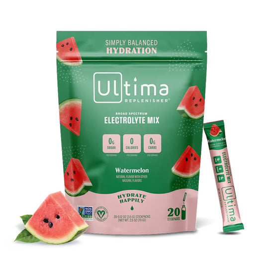 Ultima Replenisher Daily Electrolyte Drink Mix – Watermelon, 20 Stickpacks - NutriGlobal