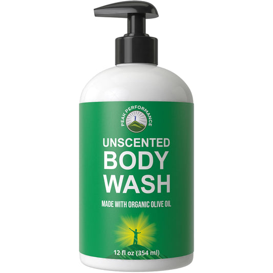 Ultra Pure Unscented Body Wash Made with Organic Ingredients Including Aloe Vera, Olive Oil, Jojoba, Coconut Oil, and Shea Butter. Great for Sensitive Skin. Natural Vegan Body Wash No Toxins - NutriGlobal