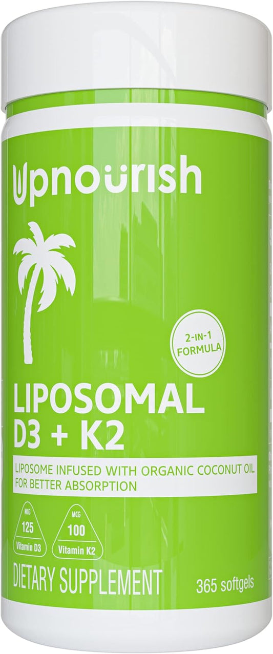UpNourish Liposomal D3 & K2 MK-7, Advanced Absorption for Optimal Bone and Immun - NutriGlobal