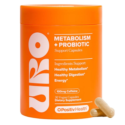 URO Metabolism + Probiotic Support Capsules – Metabolism, Gut Health & Sustained Energy – with Chromium Picolinate, Green Coffee Bean Extract - NutriGlobal