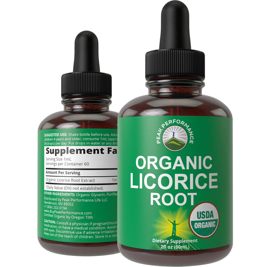 USDA Organic Licorice Root Extract Liquid Drops Supplement. Vegan Tincture for Digestion + Respiratory Health. Extracto de Regaliz Root Oil Herb. Zero Sugar, Gluten Free Supplements for Women and Men - NutriGlobal
