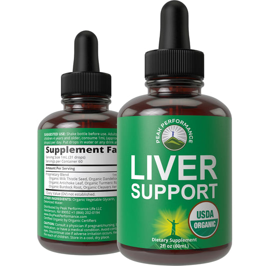 USDA Organic Liver Cleanse Detox & Repair. 6-in-1 Liquid Drops with Organic Milk Thistle, Artichoke Extract, and More. Zero Sugar, Liver Health Support Tincture Supplement Alternative to Capsules - NutriGlobal