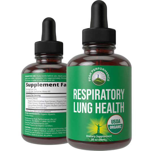 USDA Organic Lung Detox for Smokers and Non Smokers with 6 Top Ingredients. Mullein Leaf, Marshmallow Root, Calendula. Lungs Cleanse for Better Respiratory Health. Liquid Drops Tincture Supplement - NutriGlobal