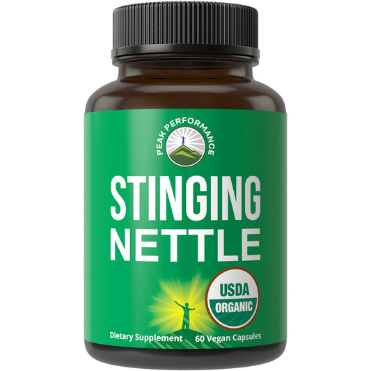 USDA Organic Stinging Nettle Vegan Capsules Made with Stinging Nettle Leaf Powder for Prostate, Hair Growth, Allergy. Better Than Root or Seed Extract. Plant Based Herb Supplement Tablets, 60 Pills - NutriGlobal