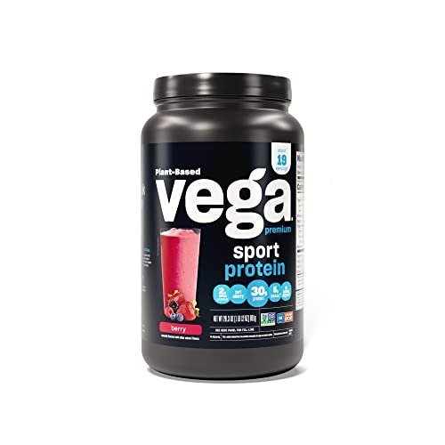 Vega Premium Sport Protein Berry Protein Powder, Vegan, Non GMO, Gluten Free Plant - NutriGlobal