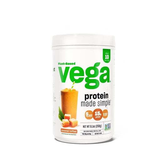 Vega Protein Made Simple, Caramel Toffee - Stevia Free Vegan Protein Powder, Plant Based - NutriGlobal