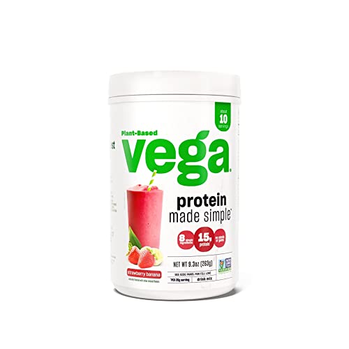 Vega Protein Made Simple Protein Powder, Strawberry Banana - Stevia Free, Vegan - NutriGlobal